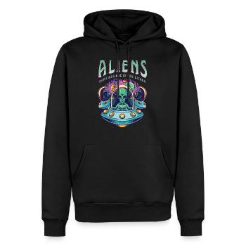 Aliens Don't Believe In You Either - Männer Premium Bio Hoodie - Schwarz - Vorne - Nico (187cm)