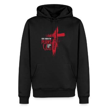 Jérémie 29:11 Verset biblique religieux chrétien - Sweat à capuche Premium bio Homme - noir - Devant - Nico (187cm)