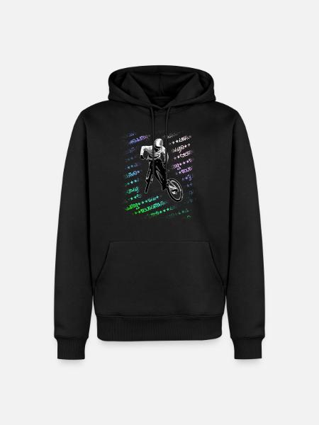 Mountainbike cool downhill Sprung graffiti bunt - Männer Premium Bio Hoodie - Schwarz