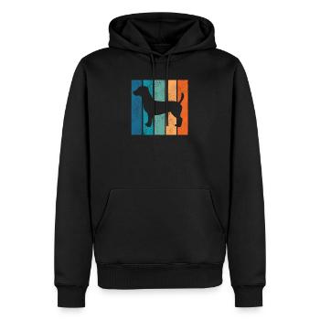 Jack Russel Terrier chien chien amour rétro cadeau - Sweat à capuche Premium bio Homme - noir - Devant - Nico (187cm)