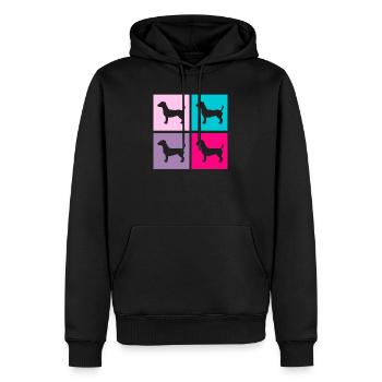 Cadeau rétro Jack Russel Dog Terrier - Sweat à capuche Premium bio Homme - noir - Devant - Nico (187cm)