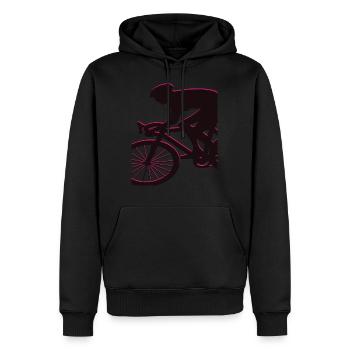 Cyclist cycling racing bike retro vintage - Men’s Premium Organic Hoodie - black - Front - Nico (187cm)