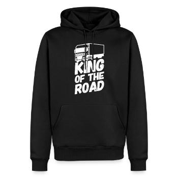 Chauffeur de camion camion camion roi - Sweat à capuche Premium bio Homme - noir - Devant - Nico (187cm)