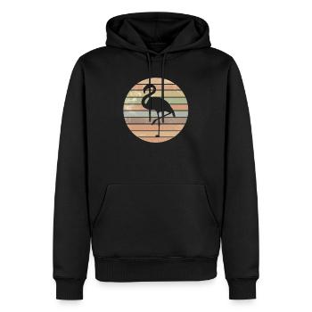 Flamants roses rose flamant rose fête rétro cadeau - Sweat à capuche Premium bio Homme - noir - Devant - Nico (187cm)