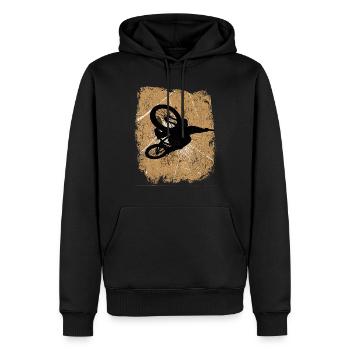 cool dirt bike rider boy vole avec vélo - Sweat à capuche Premium bio Homme - noir - Devant - Nico (187cm)