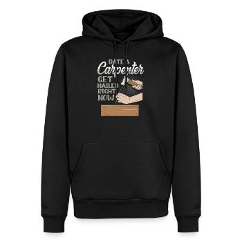 Tischler und Schreiner Geschenkidee Zimmerer - Männer Premium Bio Hoodie - Schwarz - Vorne - Nico (187cm)