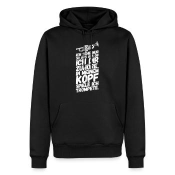 Trompete Trompeten Trompeter Kopf - Männer Premium Bio Hoodie - Schwarz - Vorne - Nico (187cm)