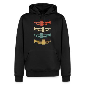 Trompete Trompeten Trompeter Farbe - Männer Premium Bio Hoodie - Schwarz - Vorne - Nico (187cm)