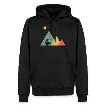Drums Drummer Mountains - Sweat à capuche Premium bio Homme - noir - Devant - Nico (187cm)