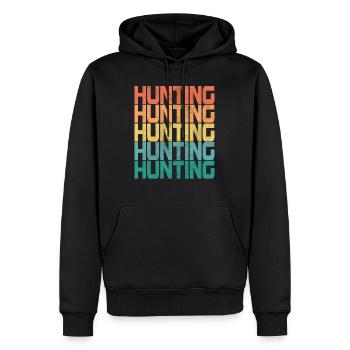 Chasse Chasse Chasseur Chasse Cerf Rétro Cadeau - Sweat à capuche Premium bio Homme - noir - Devant - Nico (187cm)