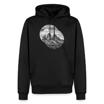 Three Peaks Dolomites Geometric shape Polygon - Men’s Premium Organic Hoodie - black - Front - Nico (187cm)