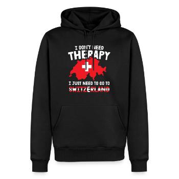 Suisse Thérapie Swiss Swiss Home Gift - Sweat à capuche Premium bio Homme - noir - Devant - Nico (187cm)