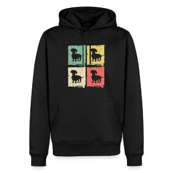 Teckel Chien Amant Chien Teckel Rétro Cadeau - Sweat à capuche Premium bio Homme - noir - Devant - Nico (187cm)