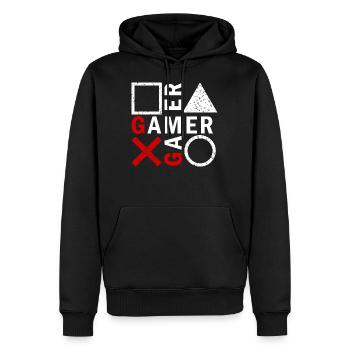 Gamer Gaming Tasten Konsole - Männer Premium Bio Hoodie - Schwarz - Vorne - Nico (187cm)