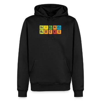 Expériences de science - Science Rocks - Sweat à capuche Premium bio Homme - noir - Devant - Nico (187cm)