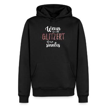 Einhorn Wenn es nicht Glitzert ist es ja sinnlos - Männer Premium Bio Hoodie - Schwarz - Vorne - Nico (187cm)