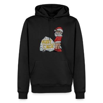 Noël laid drôle - Sweat à capuche Premium bio Homme - noir - Devant - Nico (187cm)