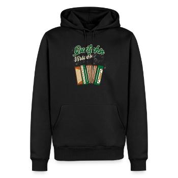 Quetschn Zugin Ziach Musik | Harmonika Akkordeon - Männer Premium Bio Hoodie - Schwarz - Vorne - Nico (187cm)