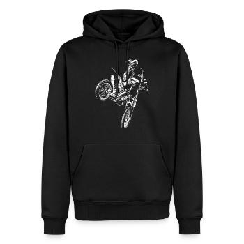 Motocross Design Enduro / Geschenkidee - Männer Premium Bio Hoodie - Schwarz - Vorne - Nico (187cm)