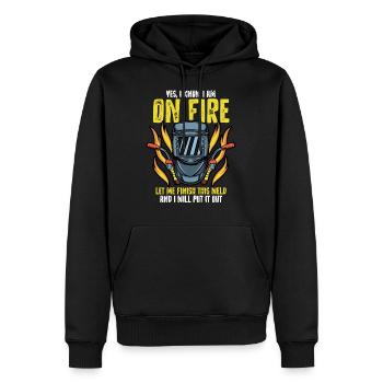 Welder saying, gift welding, welding - Men’s Premium Organic Hoodie - black - Front - Nico (187cm)