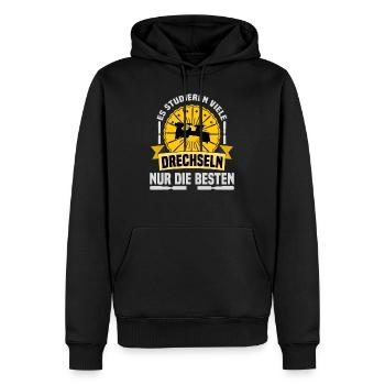 Drechseln nur die Besten Drechsler Drechselbank - Männer Premium Bio Hoodie - Schwarz - Vorne - Nico (187cm)