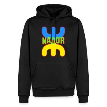 Die Stadt Nador - Männer Premium Bio Hoodie - Schwarz - Vorne - Nico (187cm)