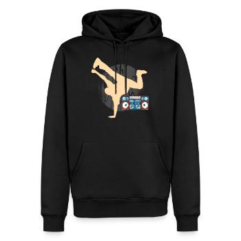 Breakdancer - Männer Premium Bio Hoodie - Schwarz - Vorne - Nico (187cm)