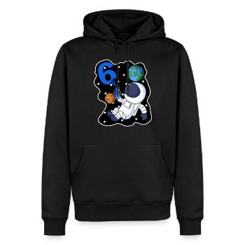 6e anniversaire astronaute cadeau garçon 6 ans - Sweat à capuche Premium bio Homme - noir - Devant - Nico (187cm)
