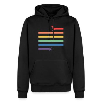 Cooles LGBT Dackel gay pride design Geschenk - Männer Premium Bio Hoodie - Schwarz - Vorne - Nico (187cm)