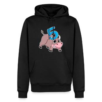 Taureau taureau d'anniversaire pour enfants de 5 ans - Sweat à capuche Premium bio Homme - noir - Devant - Nico (187cm)