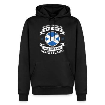 Schottland Flagge Vintage Alba Used Look GB UK - Männer Premium Bio Hoodie - Schwarz - Vorne - Nico (187cm)