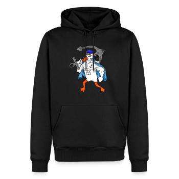 Mouette avec ancre - Sweat à capuche Premium bio Homme - noir - Devant - Nico (187cm)