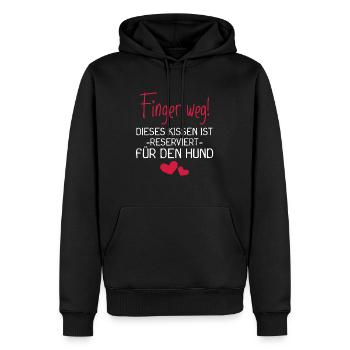 Dieses Kissen ist reserviert für den Hund - Männer Premium Bio Hoodie - Schwarz - Vorne - Nico (187cm)
