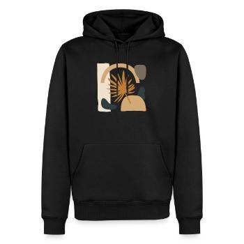 Blatt mit abstrakten Formen - Männer Premium Bio Hoodie - Schwarz - Vorne - Nico (187cm)