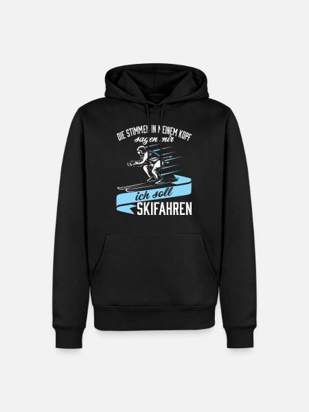 Ich soll Skifahren - Männer Premium Bio Hoodie - Schwarz