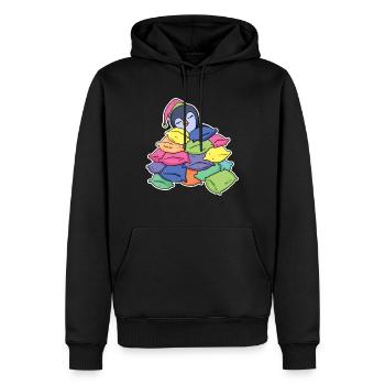 Schlafender Pinguin - Männer Premium Bio Hoodie - Schwarz - Vorne - Nico (187cm)