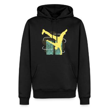 Hip hop breakdancer - Sweat à capuche Premium bio Homme - noir - Devant - Nico (187cm)