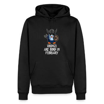 Les Vikings sont nés en février - Penguin Vikings - Sweat à capuche Premium bio Homme - noir - Devant - Nico (187cm)