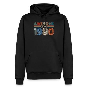Awesome since 1980 Retro Jahrgang Geschenk - Männer Premium Bio Hoodie - Schwarz - Vorne - Nico (187cm)