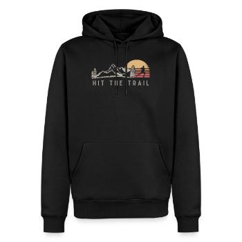 Trail Running, Laufen in den Bergen, Joggen, Cross - Männer Premium Bio Hoodie - Schwarz - Vorne - Nico (187cm)