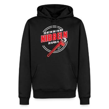 Heizungsbauer, Gas Wasser Scheisse, Klempner - Männer Premium Bio Hoodie - Schwarz - Vorne - Nico (187cm)