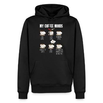 Meine Kaffe Stimmung Kaffeetassen - Männer Premium Bio Hoodie - Schwarz - Vorne - Nico (187cm)