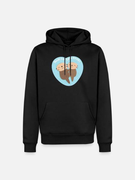 Couples mignons de loutre faits pour chaque loutre - Sweat à capuche Premium bio Homme - noir