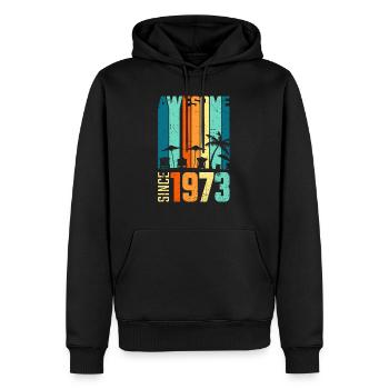 Awesome since 1973 Geburtstag Jahrgang Geschenk - Männer Premium Bio Hoodie - Schwarz - Vorne - Nico (187cm)