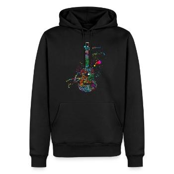 Guitares TShirt, guitariste et musique band - Sweat à capuche Premium bio Homme - noir - Devant - Nico (187cm)