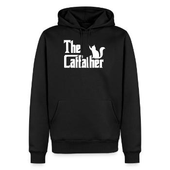 The Catfather - Men’s Premium Organic Hoodie - black - Front - Nico (187cm)