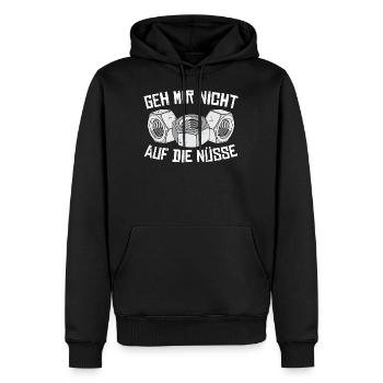 KFZ Mechatroniker Mechaniker Werkstatt Geschenk - Männer Premium Bio Hoodie - Schwarz - Vorne - Nico (187cm)
