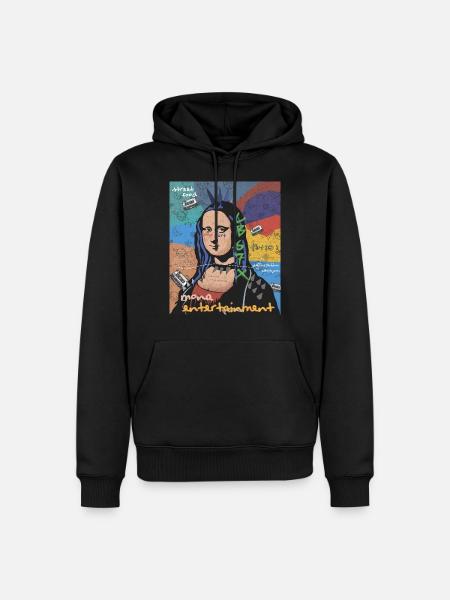 Pop Art Mona Lisa Underholdning Leonardo Da Vinci - Herre Premium økologisk hoodie - sort