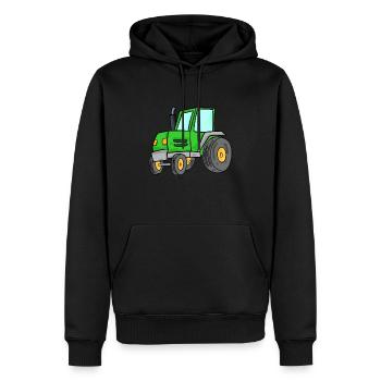 Traktor - Männer Premium Bio Hoodie - Schwarz - Vorne - Nico (187cm)
