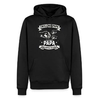 Zwillingspapa Papa Vater Zwillinge Geburt - Männer Premium Bio Hoodie - Schwarz - Vorne - Nico (187cm)